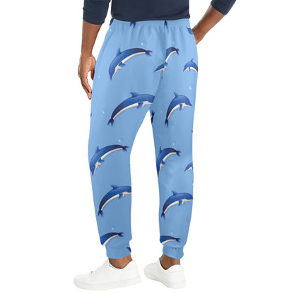 Dolphin Blue Print Men's Casual Track Pants