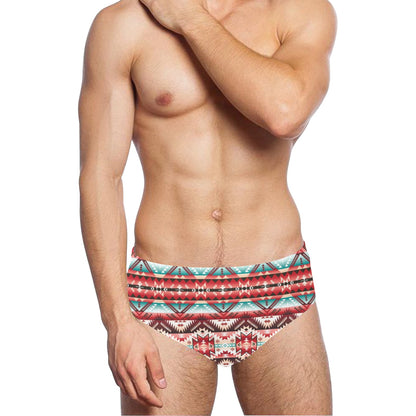 Aztec Western Style Print Pattern Men's Swimming Briefs