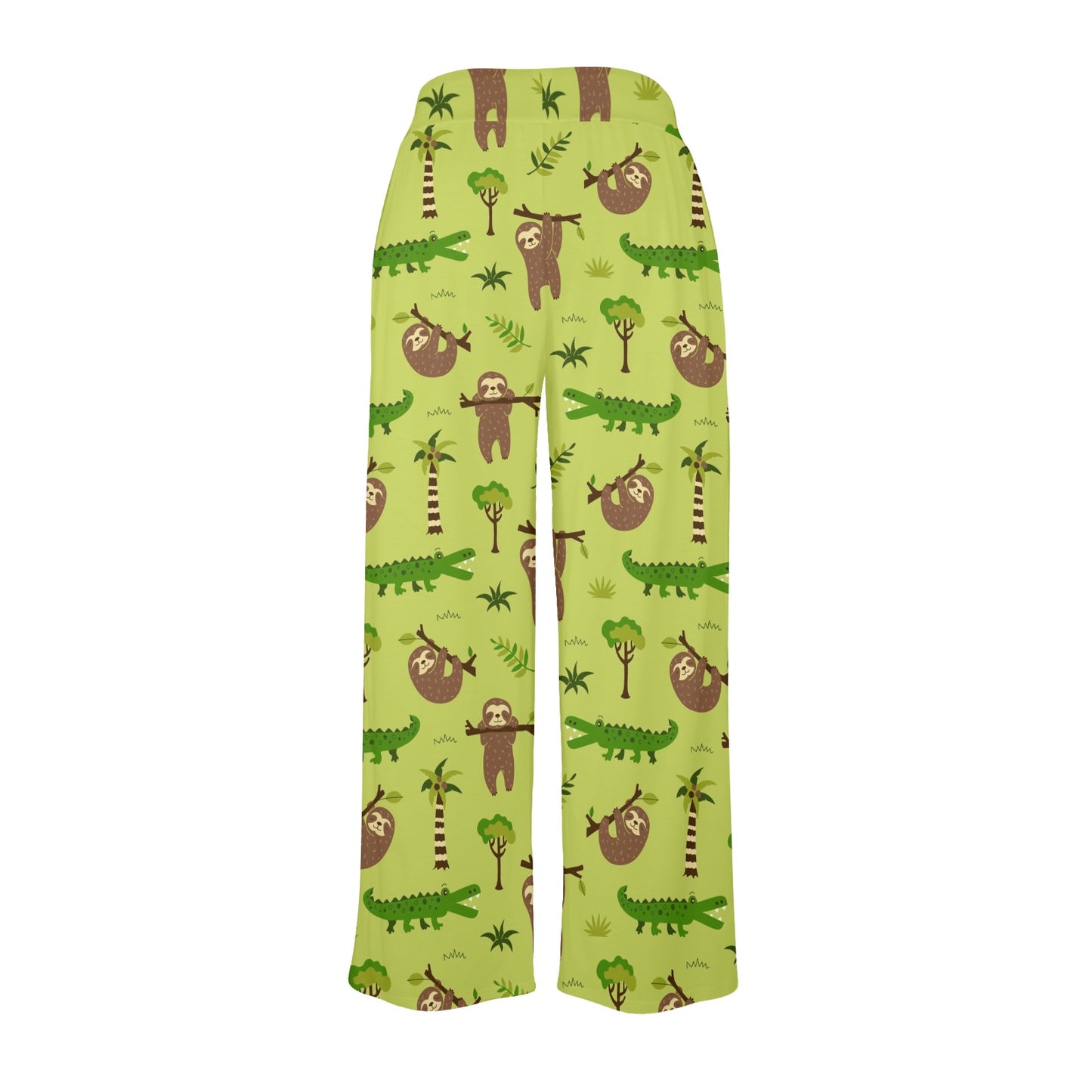Alligator Pattern Print Design 04 Women's Wide Leg Lounge Pants