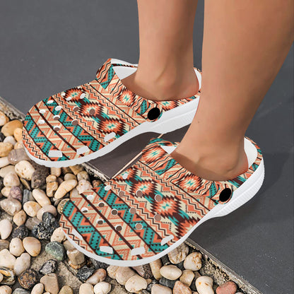 Navajo Western Style Print Pattern Unisex Clogs Shoes