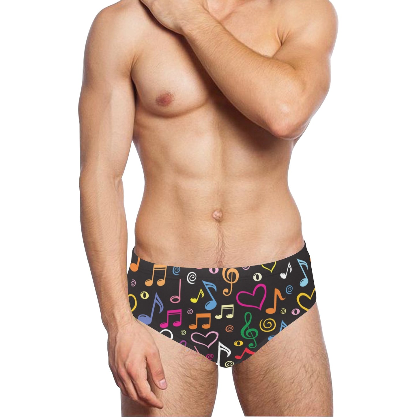 Music note Pattern Print Design A01 Men's Swimming Briefs