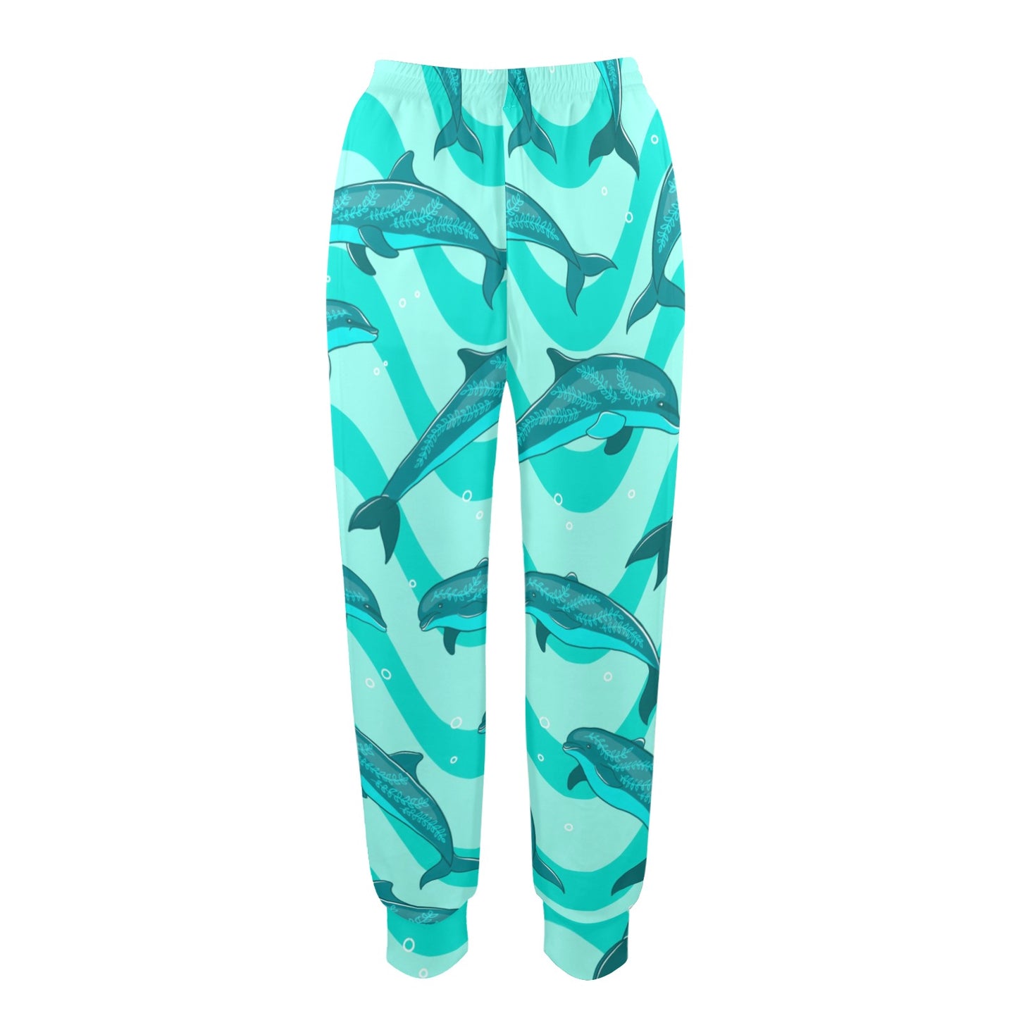 Dolphin Wave Print Women's Casual Track Pants