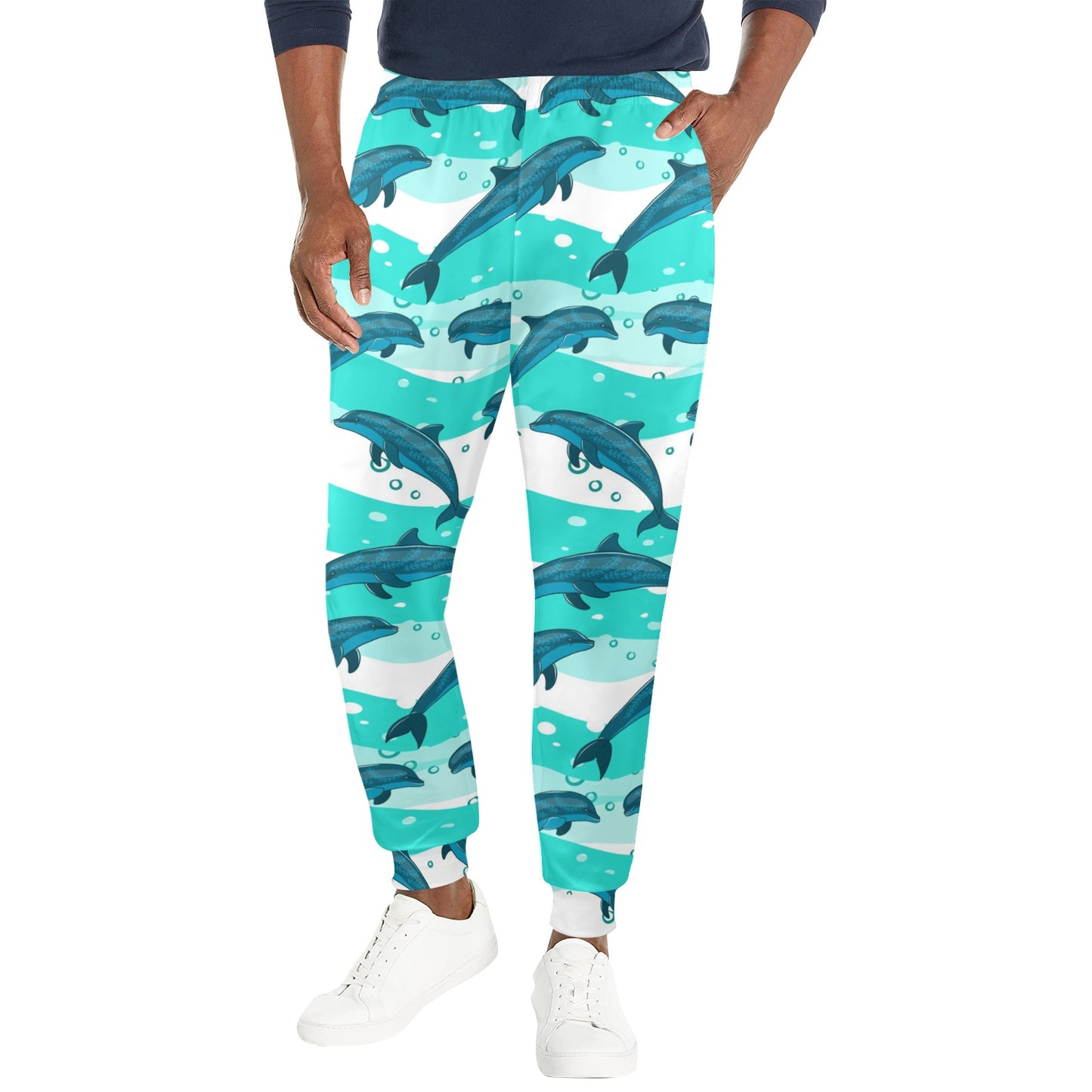 Dolphin Design Print Pattern Men's Casual Track Pants