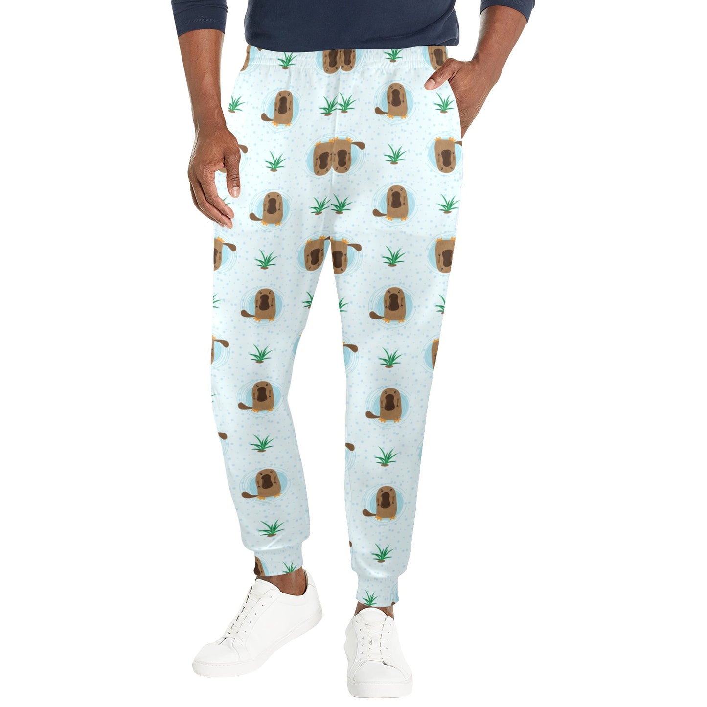 Platypus Pattern Print Design A04 Men's Casual Track Pants