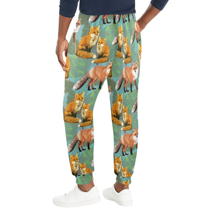 Fox Autumn leaves Themed Men's Casual Track Pants