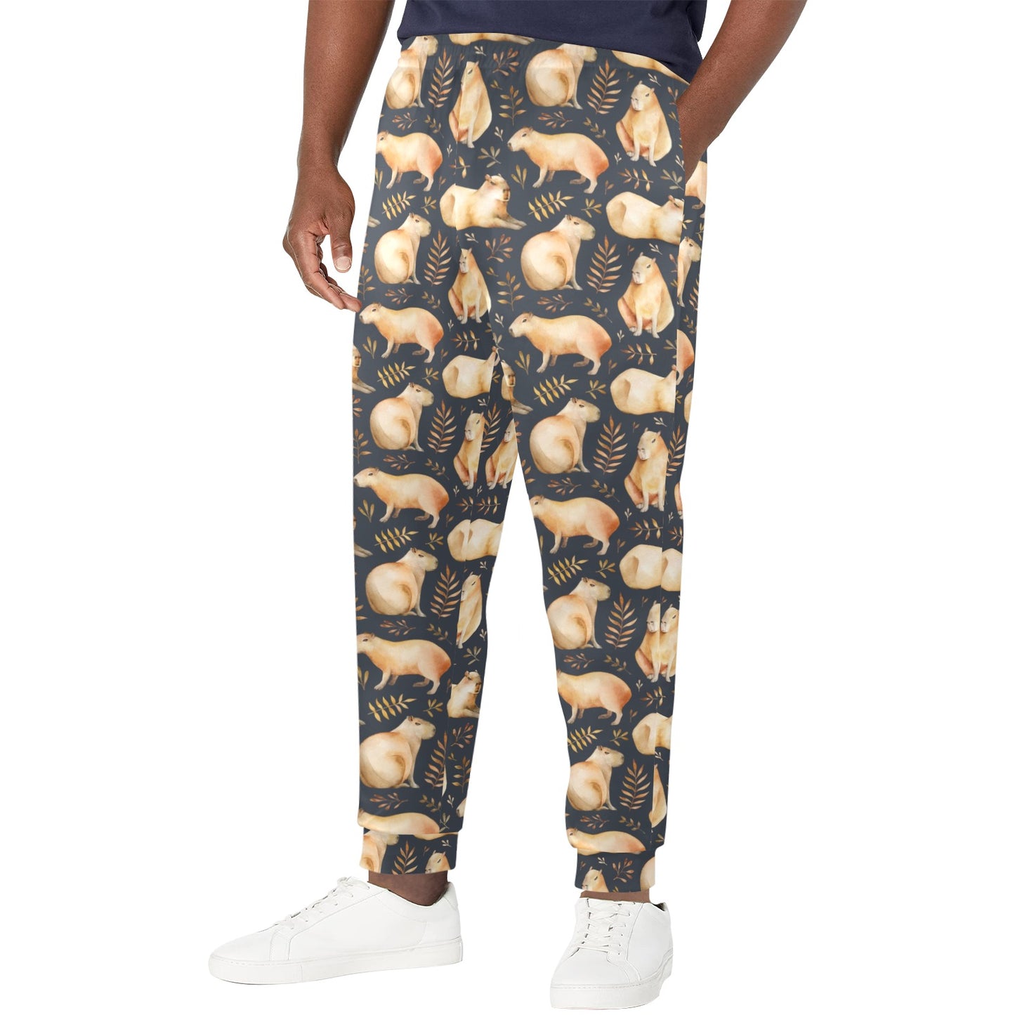 Capybara Pattern Print Design 02 Men's Casual Track Pants