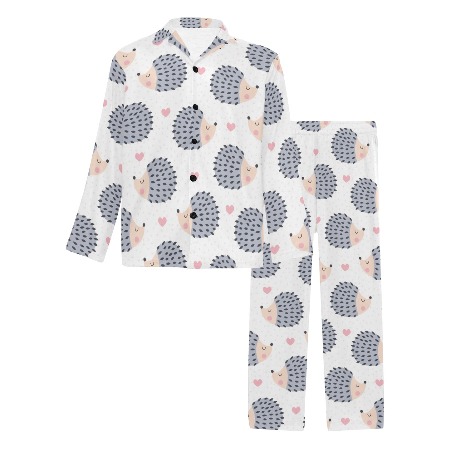Hedgehog Baby Pattern Print Design 03 Men's Long Pajama Set