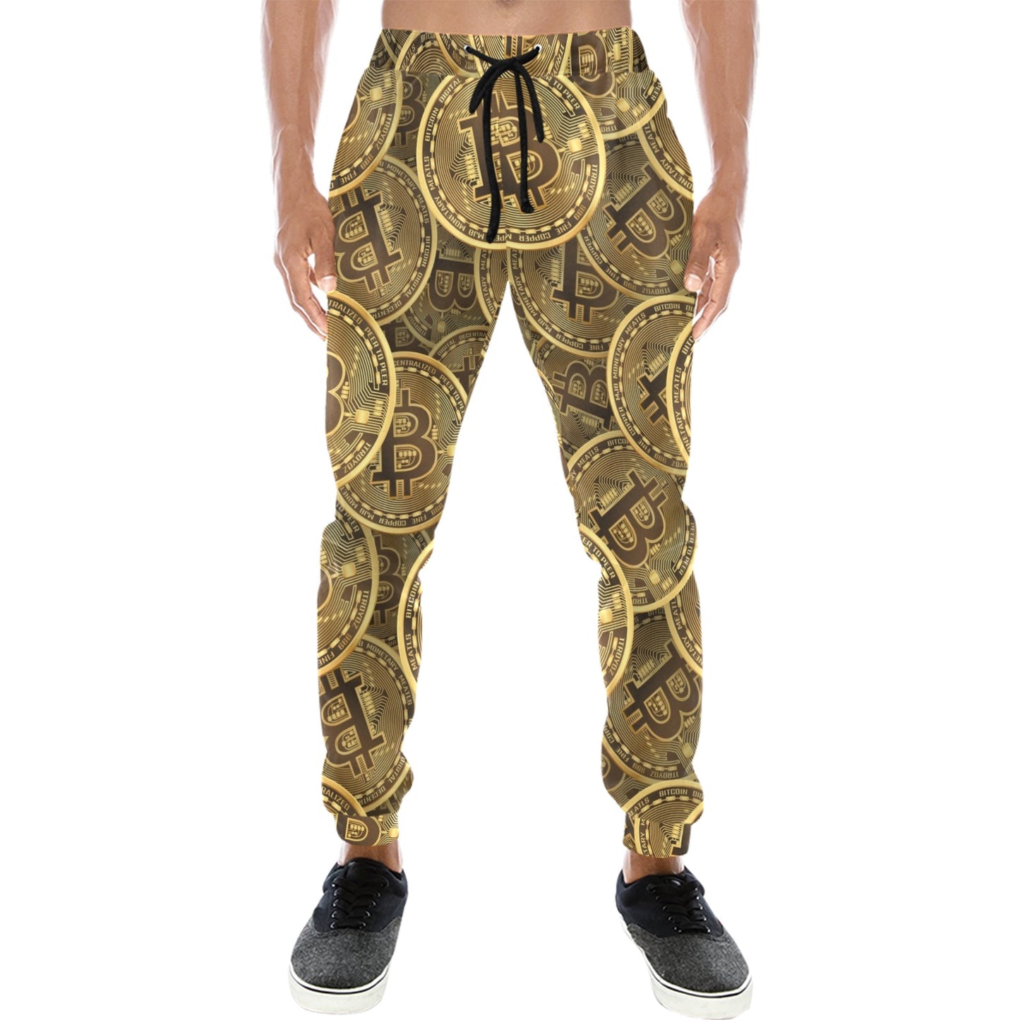 Bitcoin Pattern Print Design DO01 Men's Sweatpants