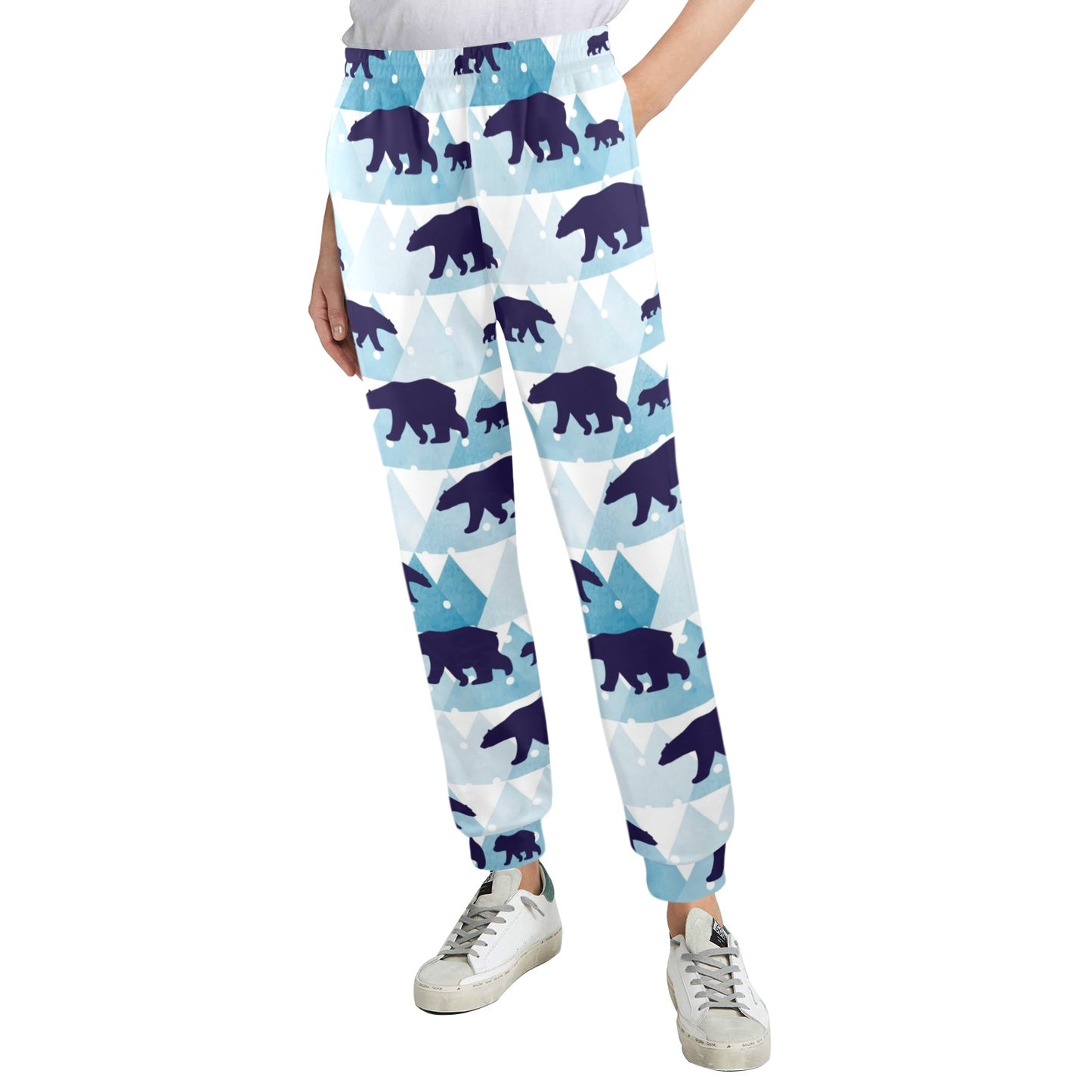 Bear Pattern Print Design BE01 Women's Casual Track Pants