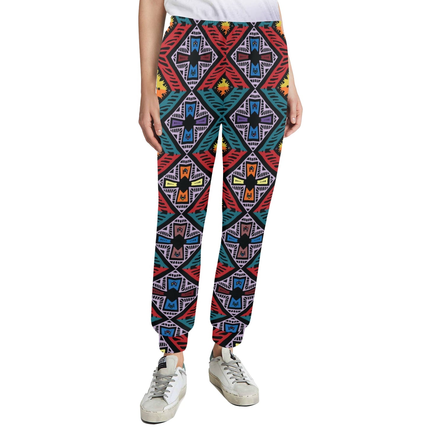 African Pattern Print Design 08 Women's Casual Track Pants