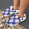 Baseball Blue Background Unisex Clogs Shoes