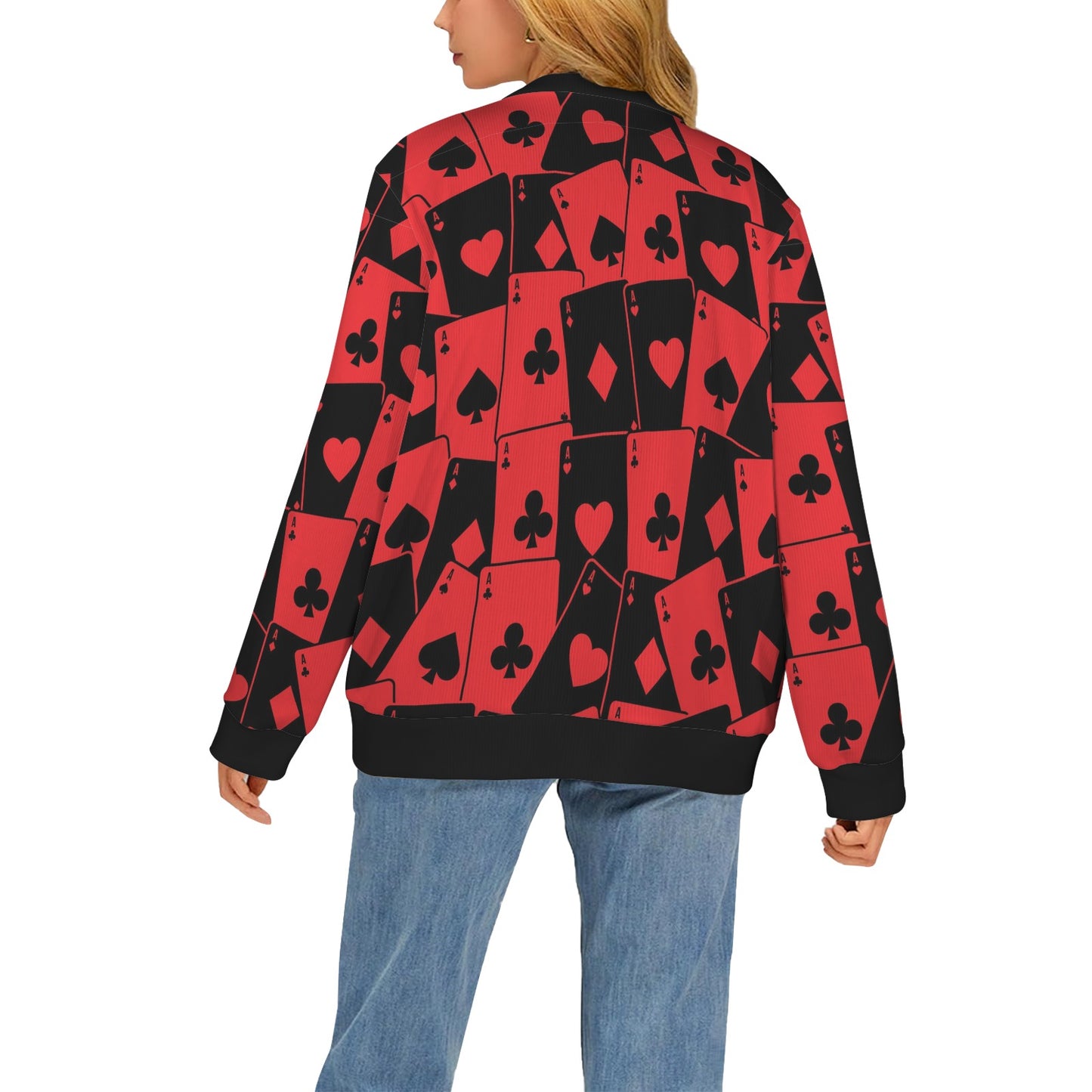 Poker Cards Pattern Print Design A01 Women's Cardigan