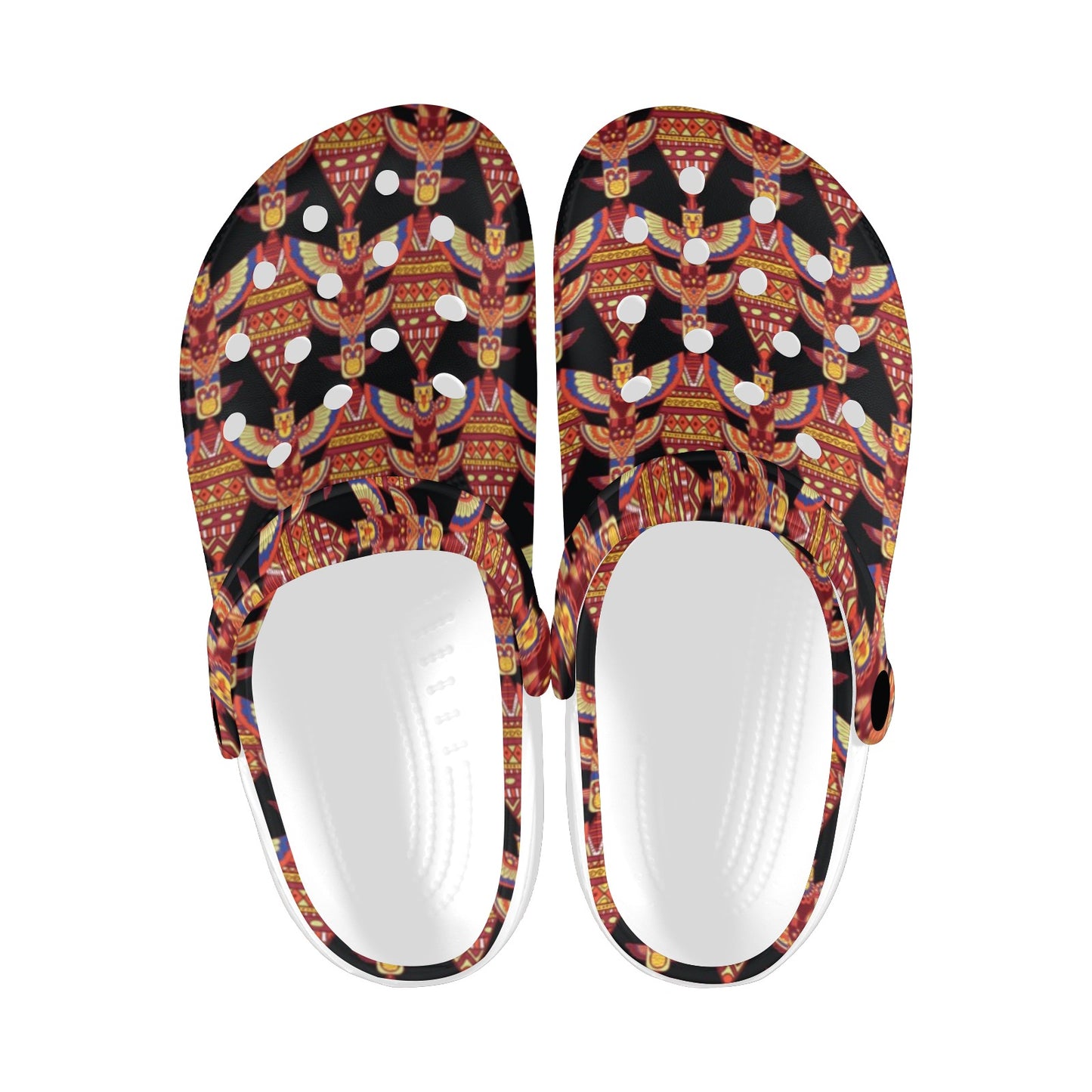 Totem Pole Print Unisex Clogs Shoes