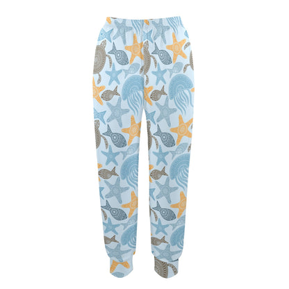 Polynesian Jellyfish Turtle Print Women's Casual Track Pants