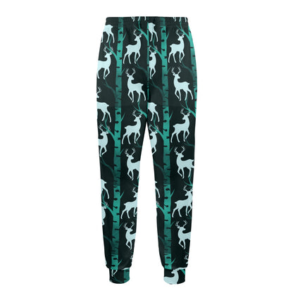Deer Jungle Print Pattern Men's Casual Track Pants