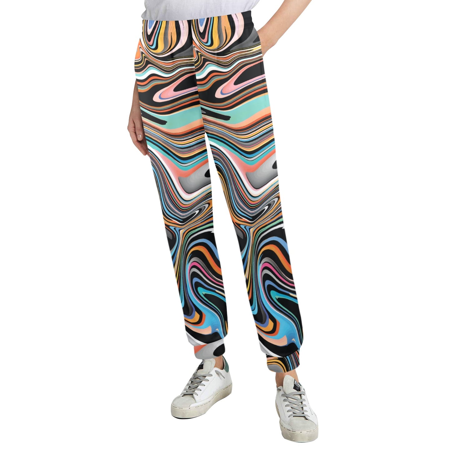 Liquid Pattern Print Design 02 Women's Casual Track Pants