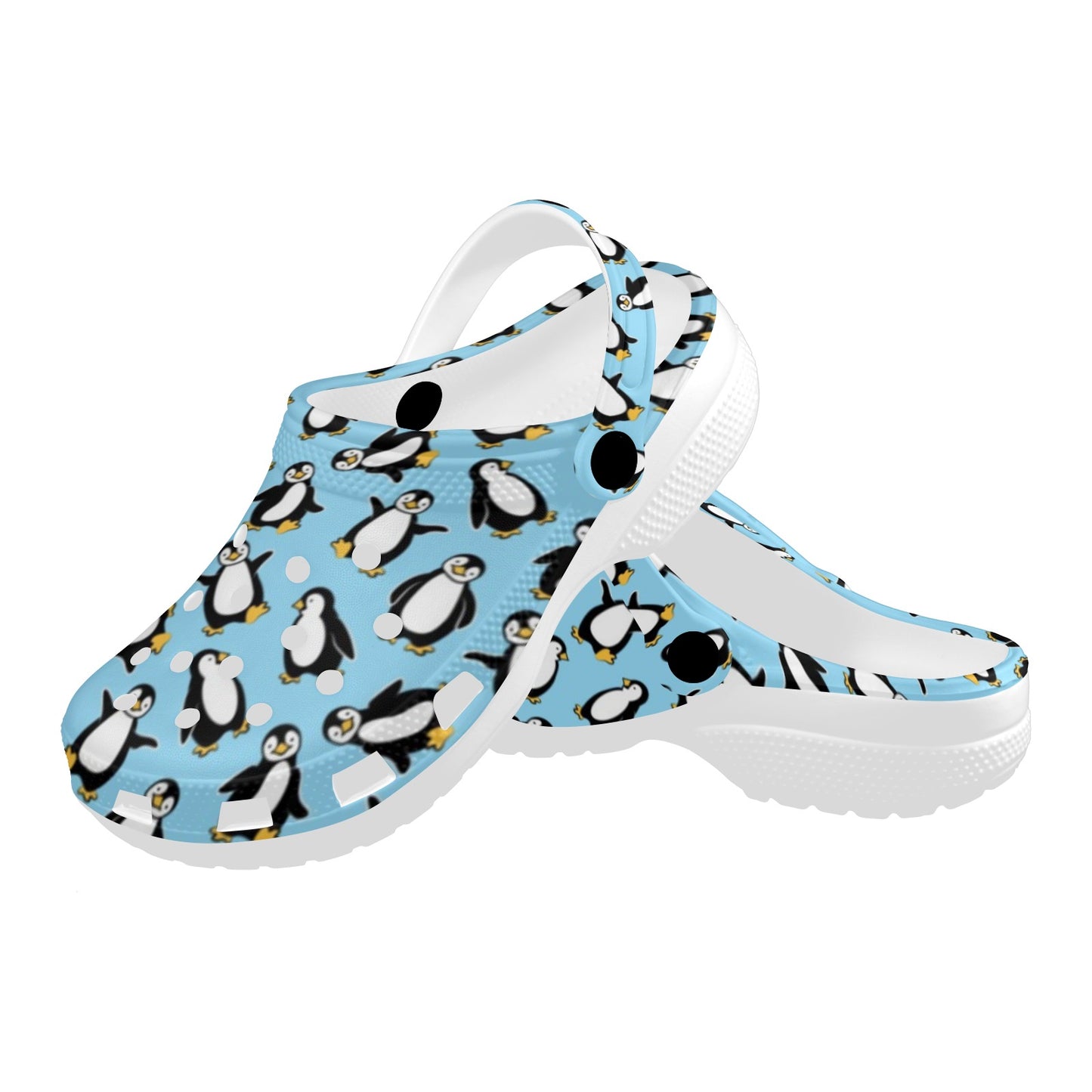 Penguin Happy Print Unisex Clogs Shoes