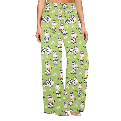 Cattle Print Design LKS401 Women's Wide Leg Lounge Pants