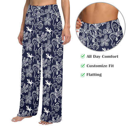 lizard Pattern Print Design 03 Women's Wide Leg Lounge Pants