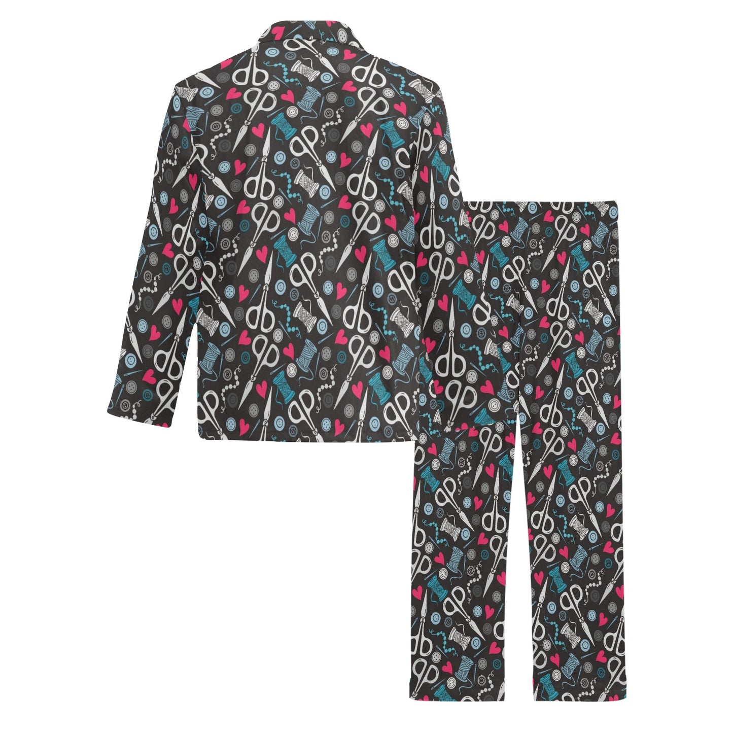Sewing Equipment Print Design LKS305 Men's Long Pajama Set
