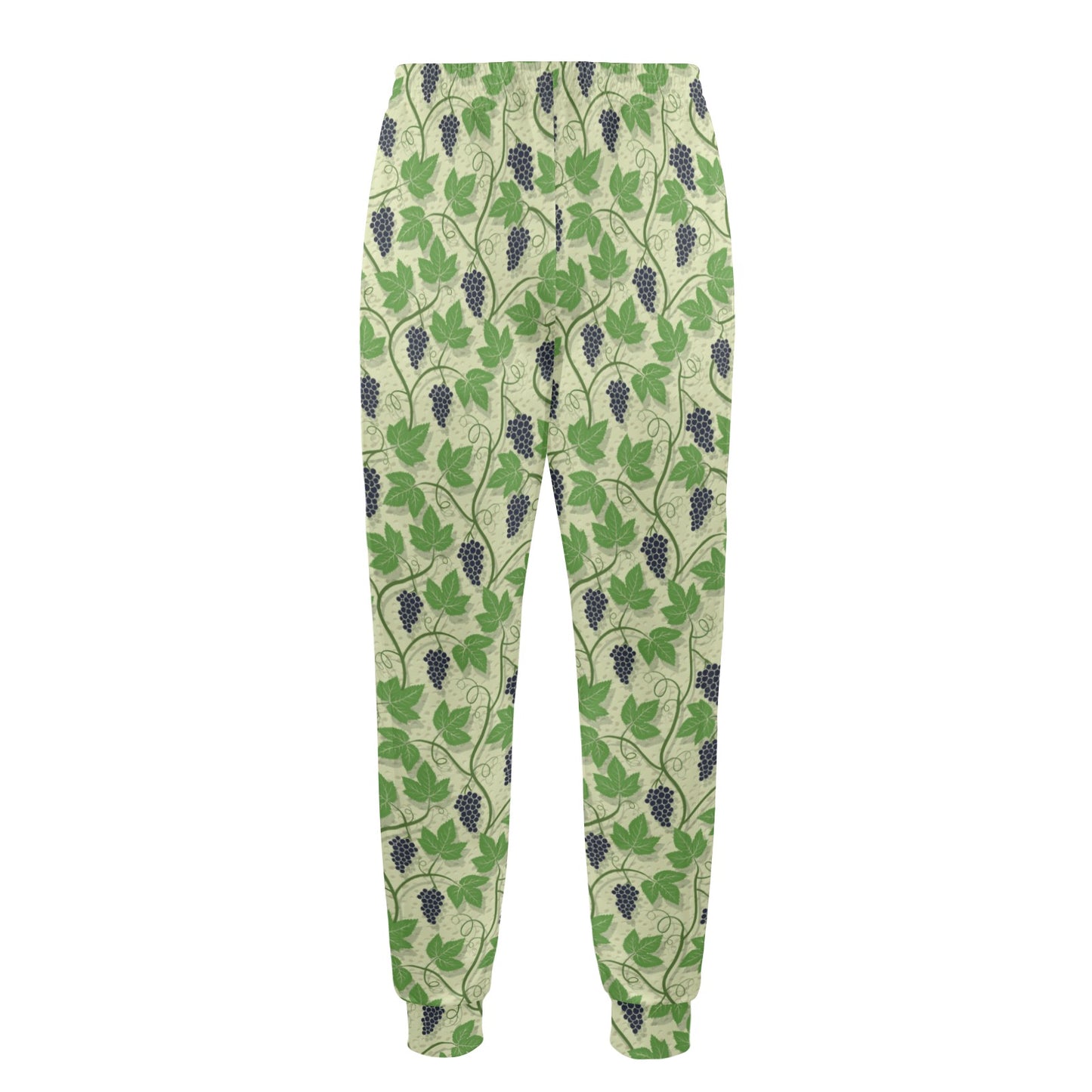 Wine Grape Thmed Print Men's Casual Track Pants