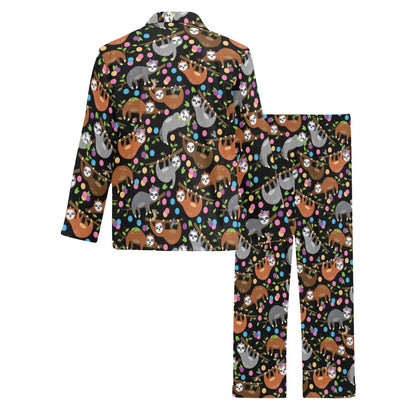 Sloth Print Design LKS306 Men's Long Pajama Set