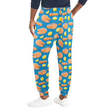 Salmon Steak With Lemon Print Design LKS308 Men's Casual Track Pants