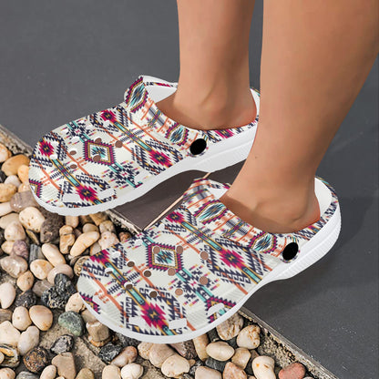 Indian Navajo Art Themed Design Print Unisex Clogs Shoes