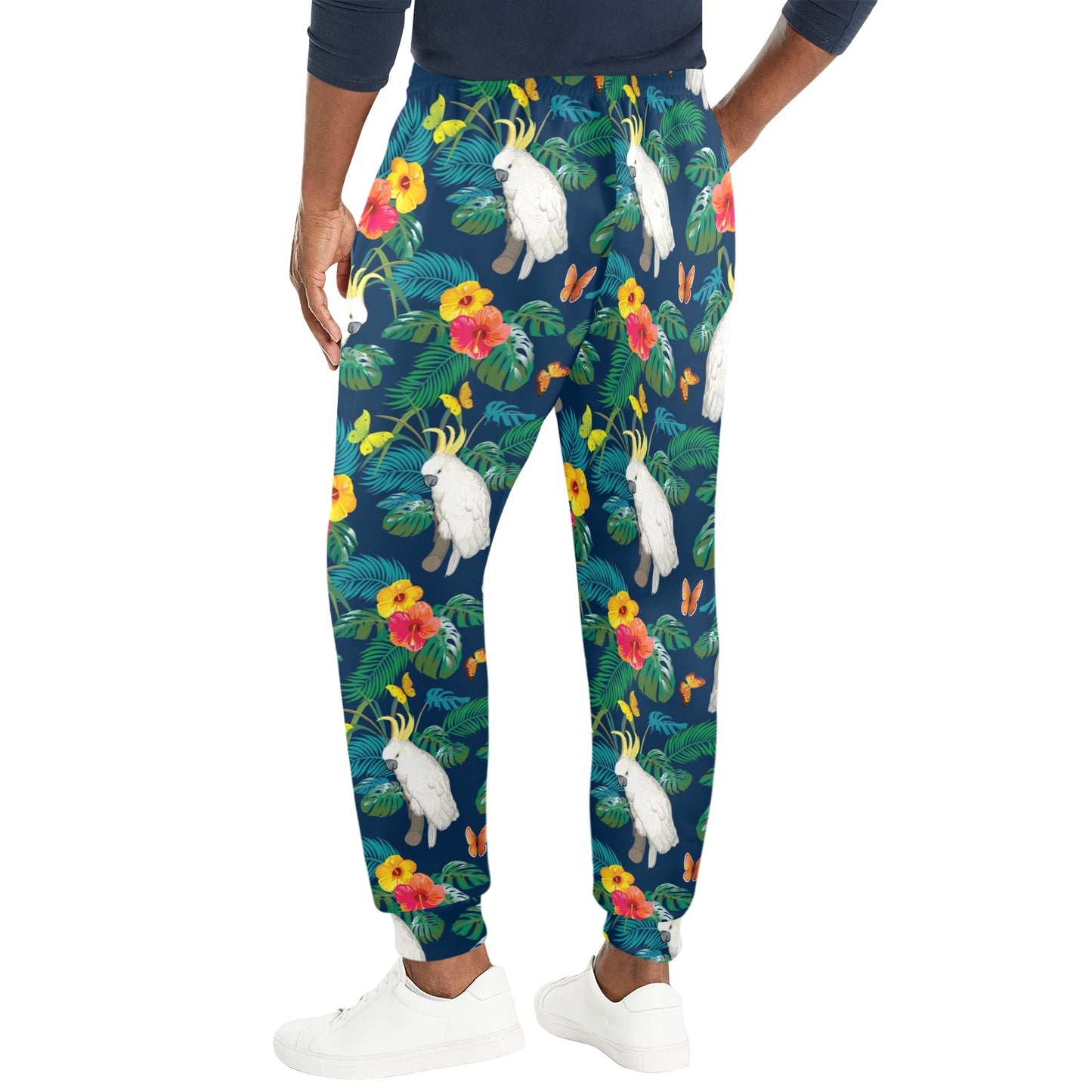Cockatoo Tropical Pattern Print Design 02 Men's Casual Track Pants