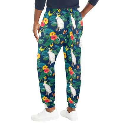 Cockatoo Tropical Pattern Print Design 02 Men's Casual Track Pants