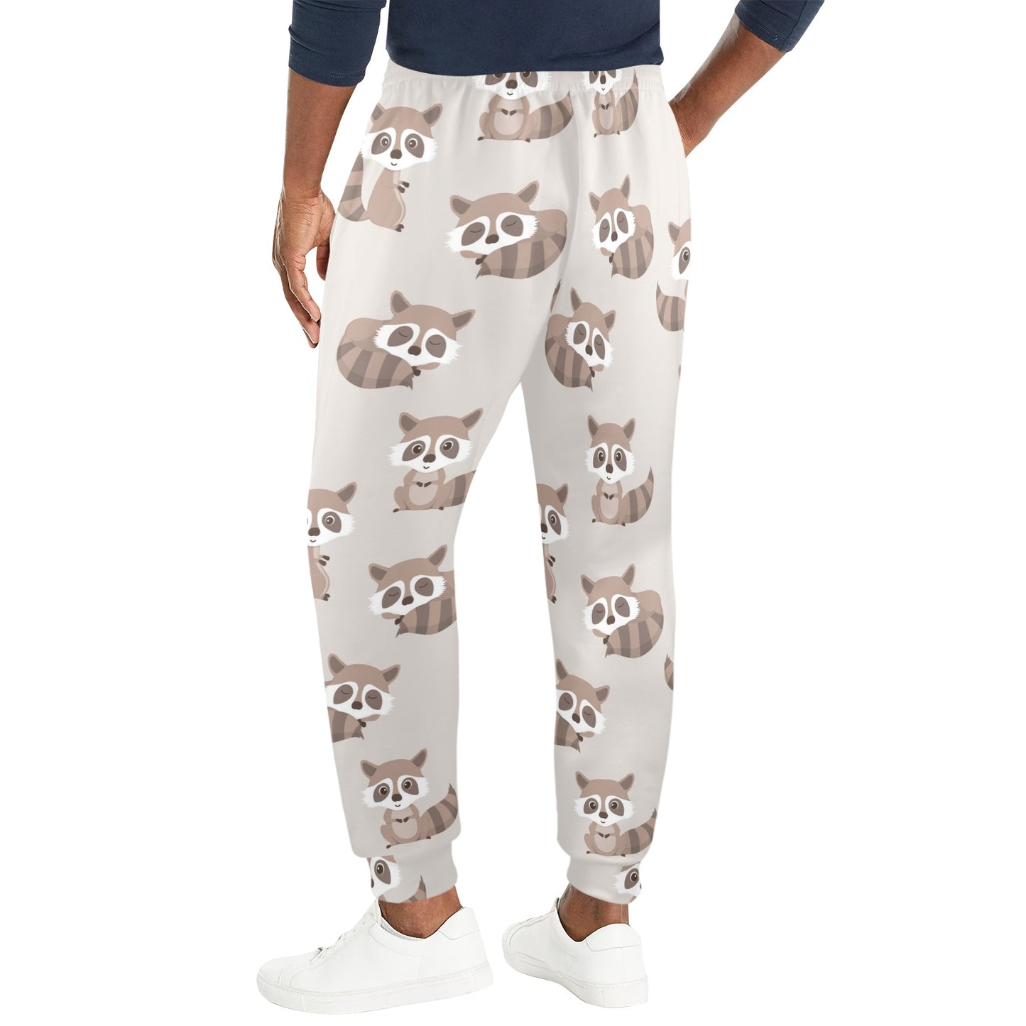Raccoon Pattern Print Design A05 Men's Casual Track Pants