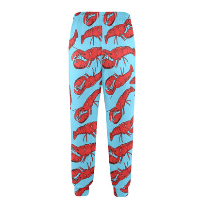 Lobster Red Pattern Print Design 03 Men's Casual Track Pants