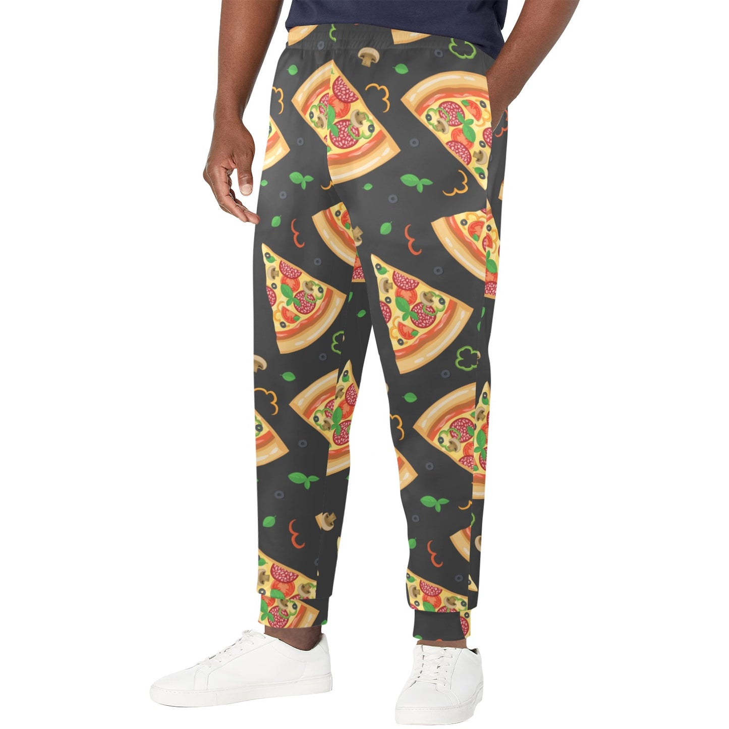 Pizza Pattern Print Design A02 Men's Casual Track Pants