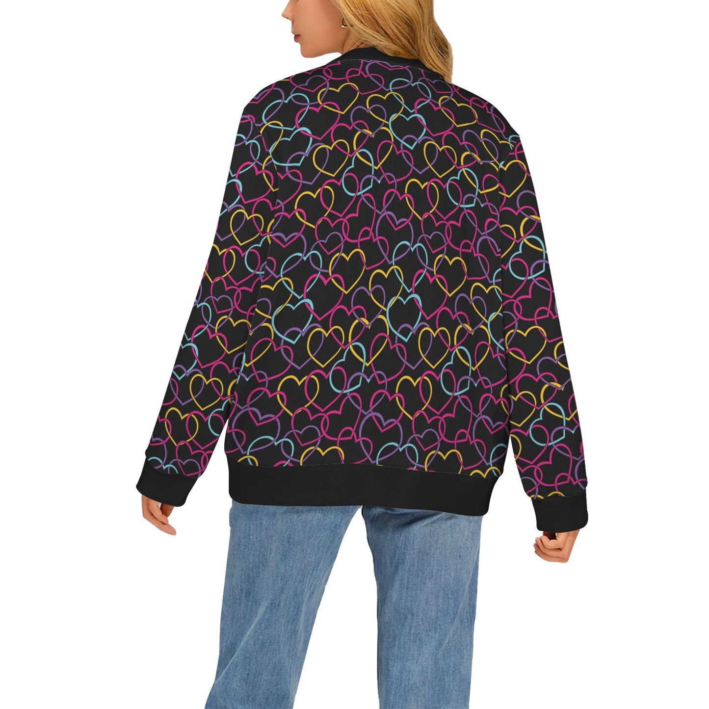 Heart Design Print Pattern JJ0333 Women's Cardigan