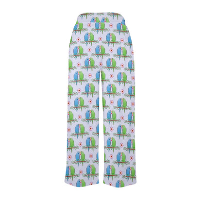 Budgerigar Pattern Print Design 05 Women's Wide Leg Lounge Pants