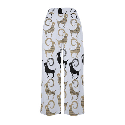 Goat Pattern Print Design 03 Women's Wide Leg Lounge Pants