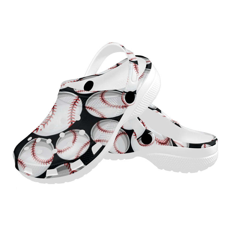 Baseball Black Background Unisex Clogs Shoes