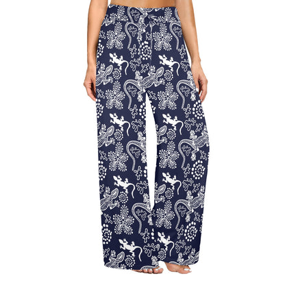 lizard Pattern Print Design 03 Women's Wide Leg Lounge Pants