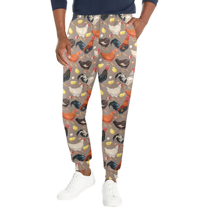 Chicken Evolution Pattern Men's Casual Track Pants