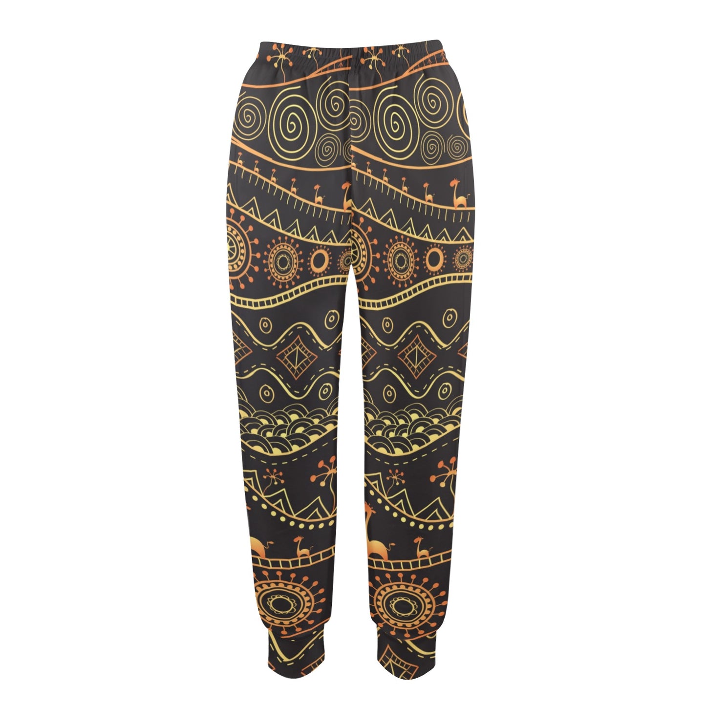 Gold African Design Women's Casual Track Pants