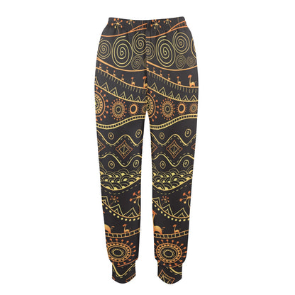 Gold African Design Women's Casual Track Pants