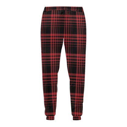 Tartan Red Black Print Design LKS303 Men's Sweatpants