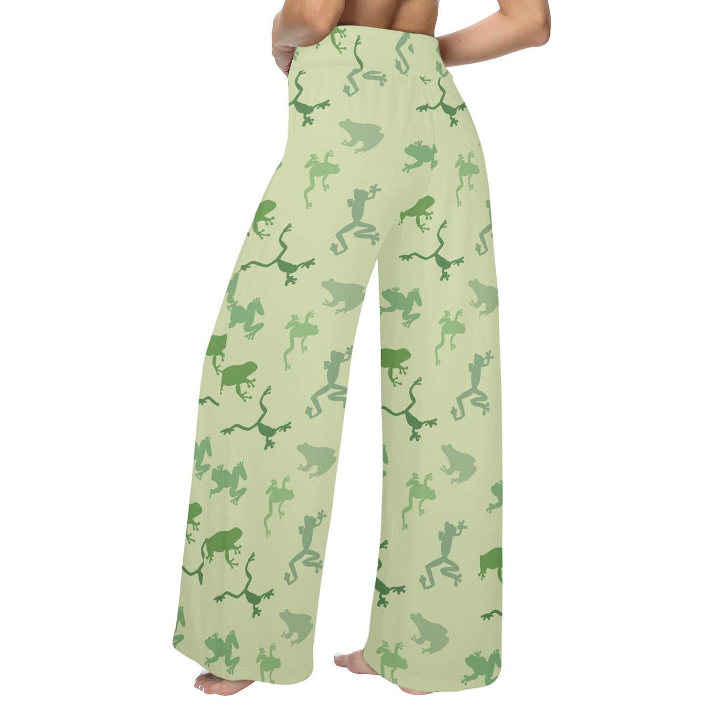 frog Design Print Pattern JJ0231 Women's Wide Leg Lounge Pants