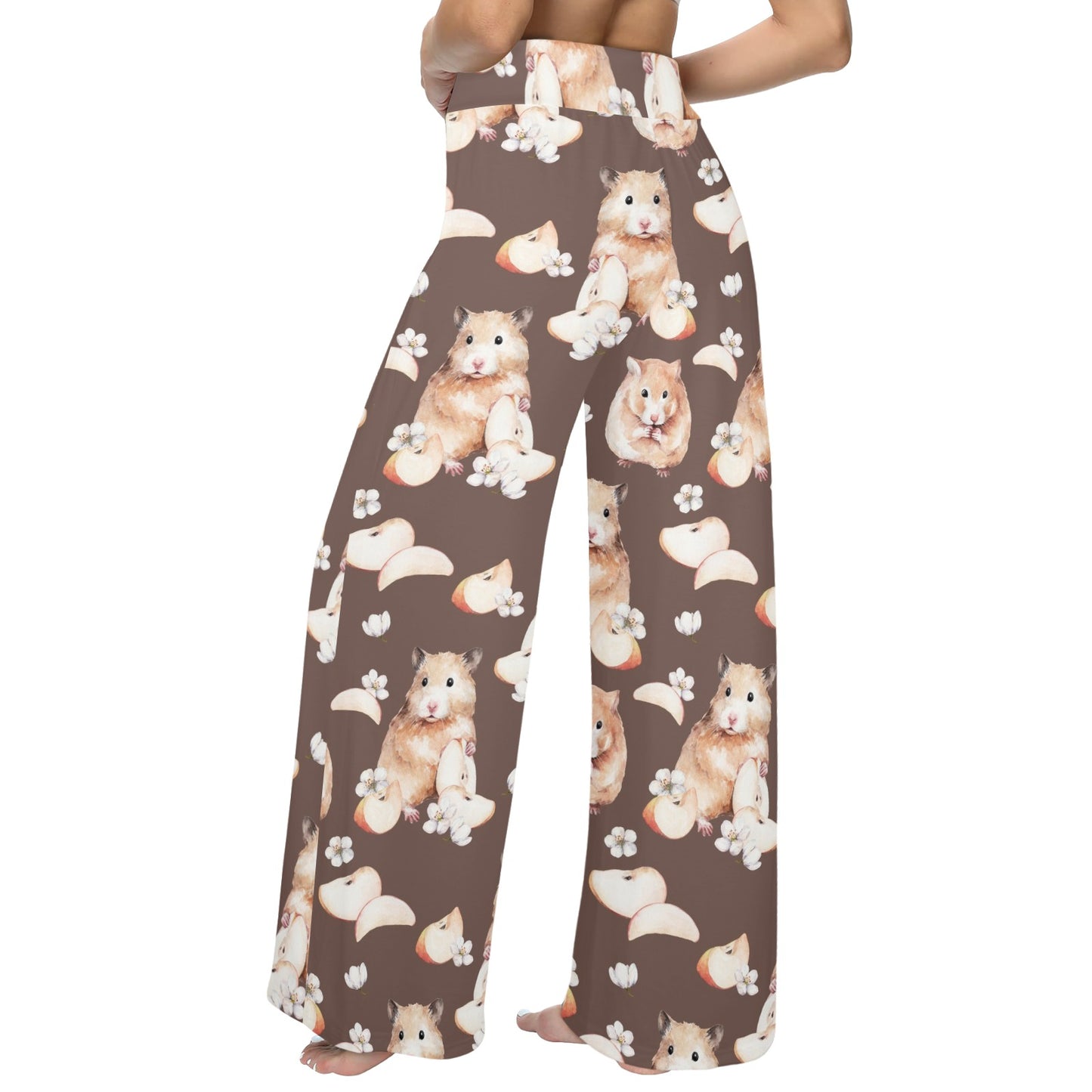 Hamster Pattern Print Design 03 Women's Wide Leg Lounge Pants