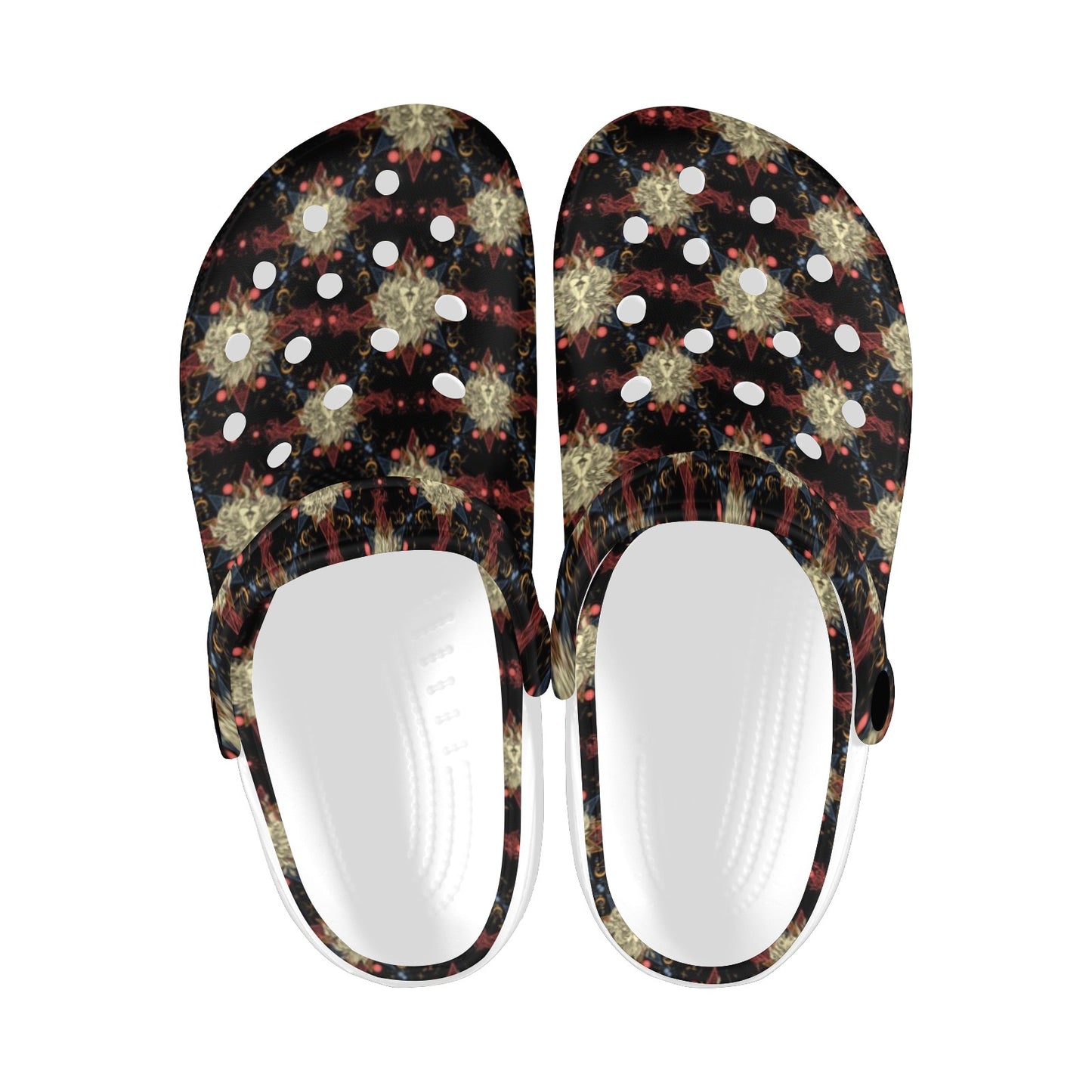 Zodiac Leo Pattern Design Print Unisex Clogs Shoes