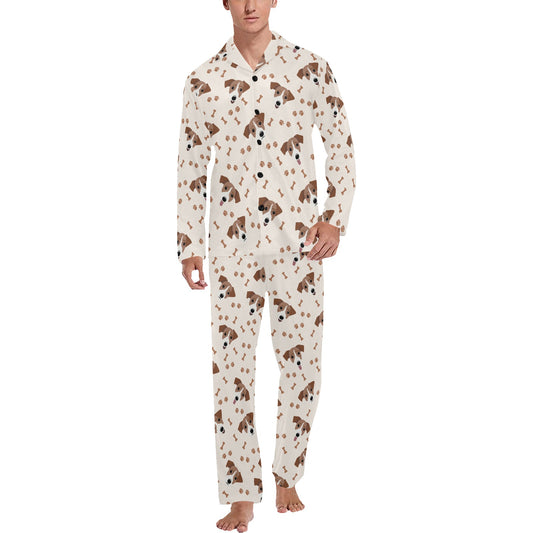 Russell Terriers Paw Print Design LKS303 Men's Long Pajama Set