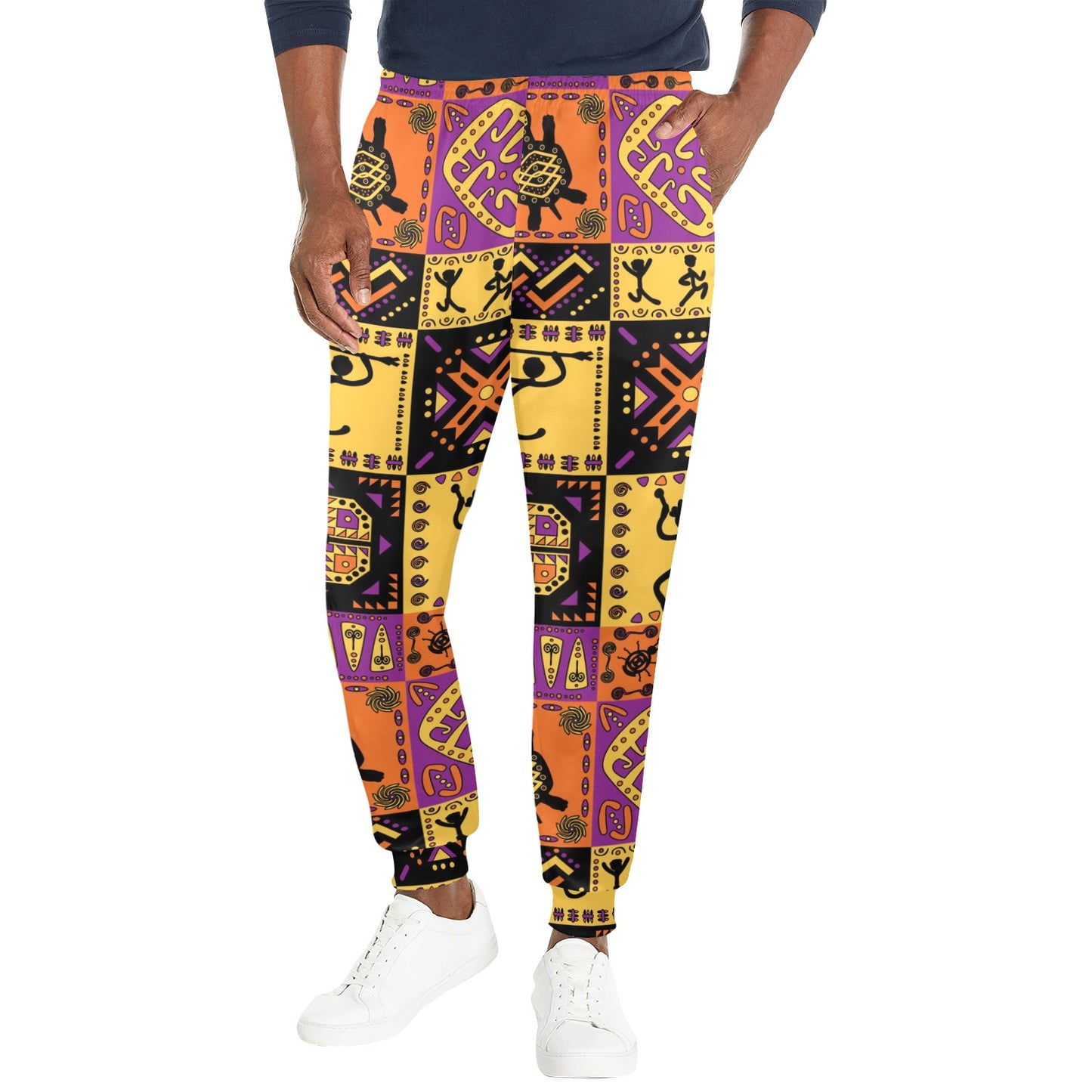 African Pattern Print Design 02 Men's Casual Track Pants