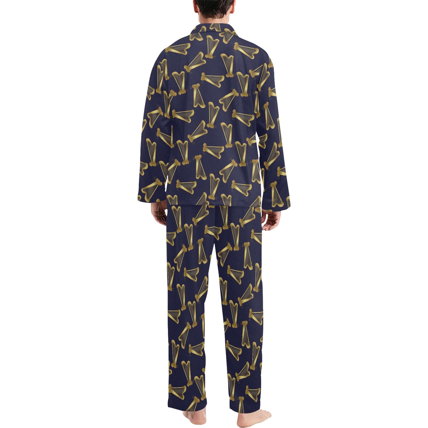 Harp Print Design LKS401 Men's Long Pajama Set