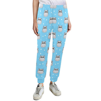 Hippo Design Print Pattern JJ0347 Women's Casual Track Pants
