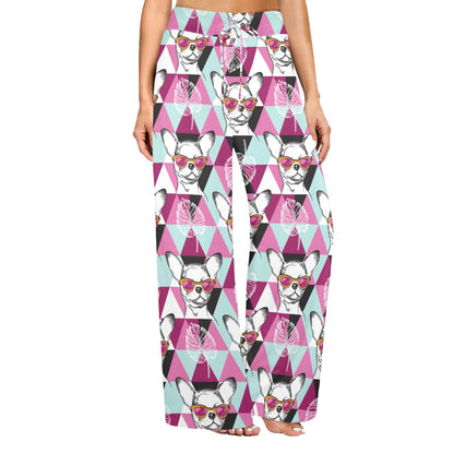 Chihuahua Cute Triangle Pattern Women's Wide Leg Lounge Pants